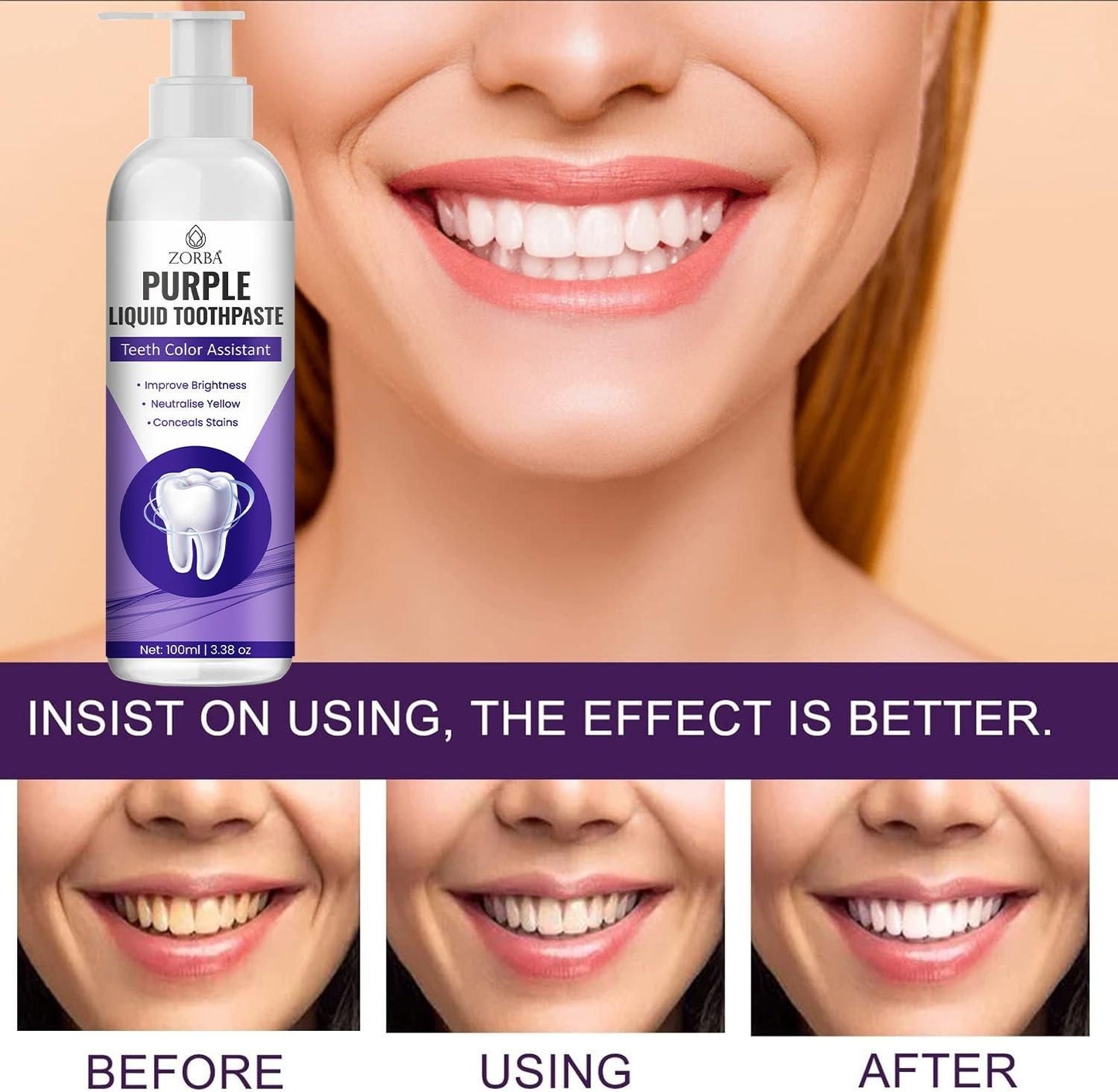 ZORBA Jevox Purple Liquid Toothpaste 200ml (Buy 1 Get 1 Free)